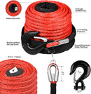 3/8" x 92ft Synthetic Winch Rope, 26500lbs Winch Rope Cable Kit