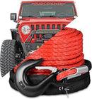 3/8" x 92ft Synthetic Winch Rope, 26500lbs Winch Rope Cable Kit